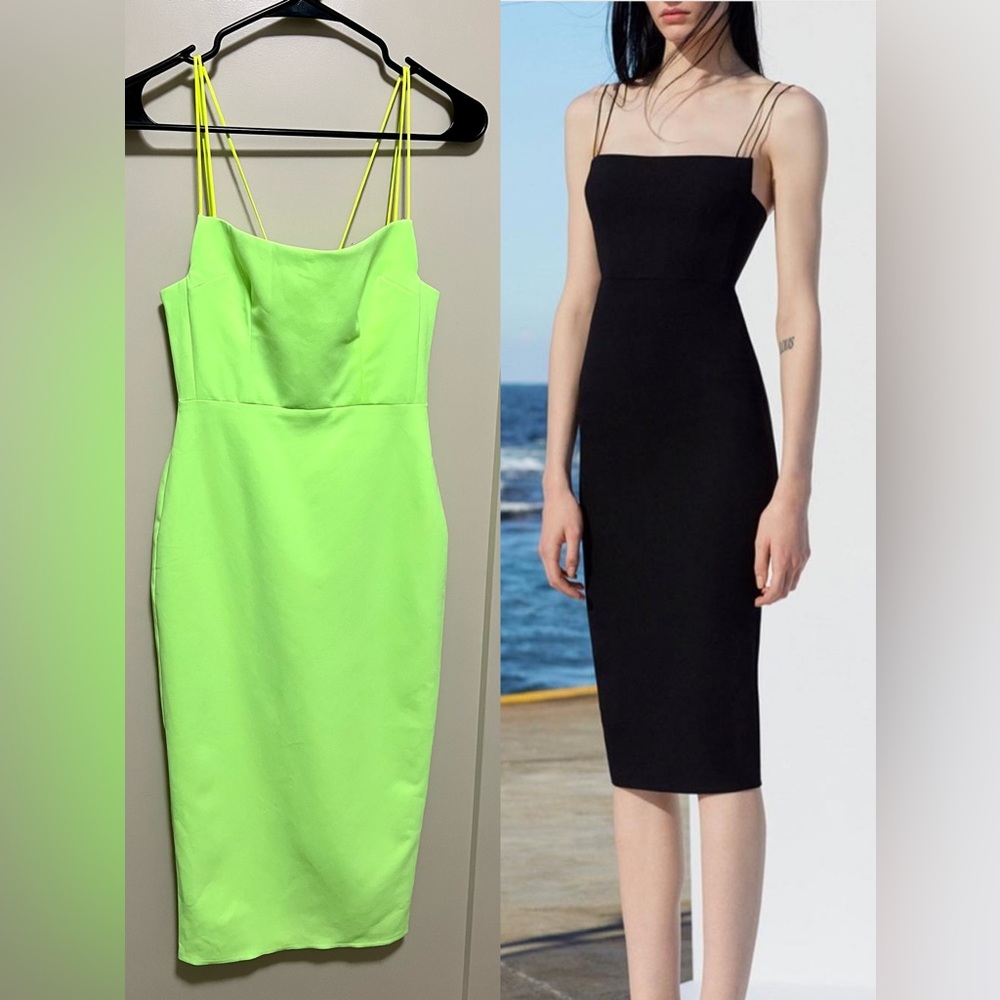 Alex Perry gabrielle bodycon midi dress Neon Green AU6